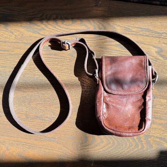 Vintage Jack Georges Brown Leather Crossbody Bag - Picture 1 of 16